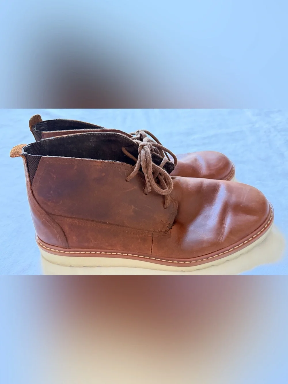 REEF Leather Chukka Boots Men US 10 Brown Portugal Cork Insole